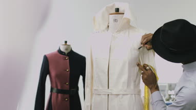 Fashion designer at work in studio