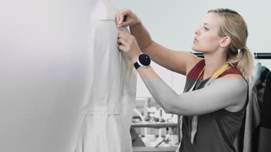 Fashion designer at work in studio