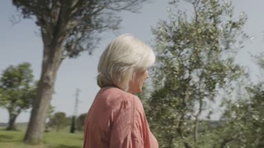 Senior woman looking at landscape