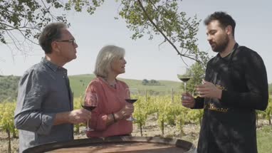 Senior couple at wine tasting