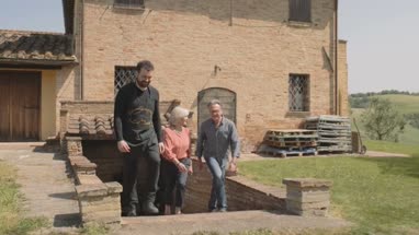 Senior couple on holiday visiting vineyard