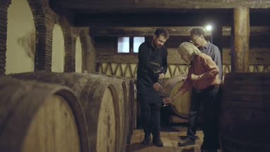 Senior couple at a wine tasting