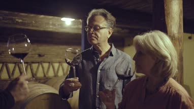 Senior couple at a wine tasting