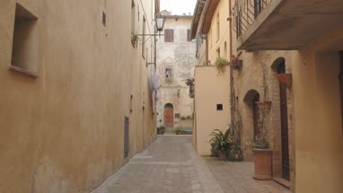 Empty Picturesque street Tuscany, Italy