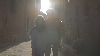 Senior couple on city break