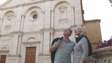 Senior couple siteseeing