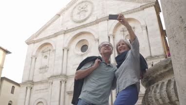 Senior couple siteseeing