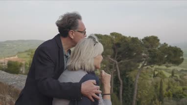 Senior couple on looking at view