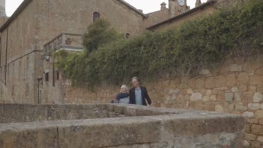 Senior couple walking