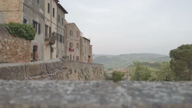 View of Tuscan Hills and Village landscape