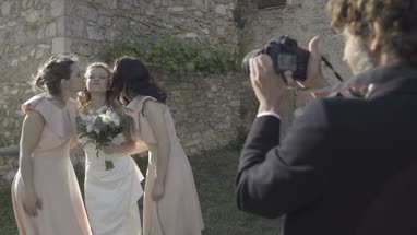 Bride and Bridesmaids having photos taken