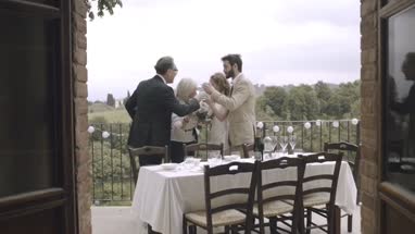 Family celebrating marriage