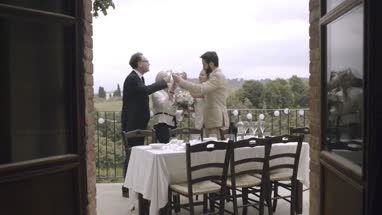 Family celebrating marriage