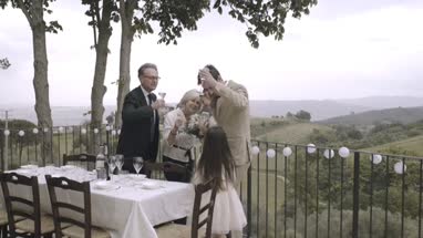 Family celebrating marriage