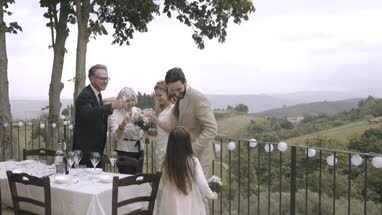 Family celebrating marriage