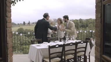 Family celebrating marriage