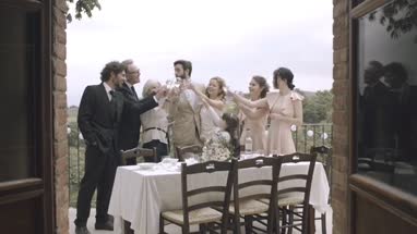 Family and friends celebrating marriage