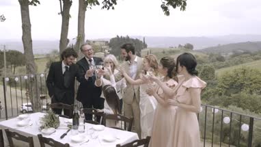 Family and friends celebrating marriage