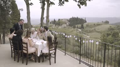 Father giving speech on wedding day