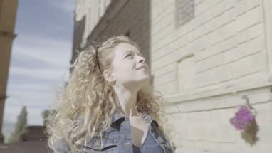 Young Adult looking at tourist landmark