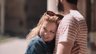 Young tourists being romantic on vacation