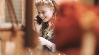 Young adult female window shopping