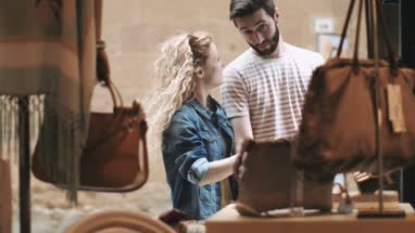 Couple window shopping