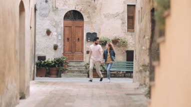 Tourists exploring city