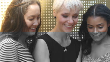 Young female friends taking selfie