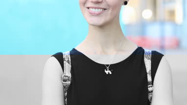 Portrait of young trendy female