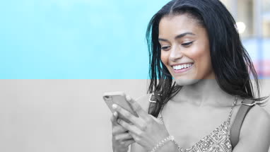 Young female using smartphone