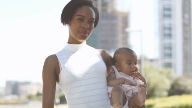 Afro-american mother and baby