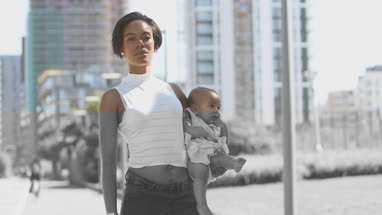 Afro-american mother and baby