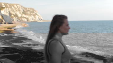 Young female on beach