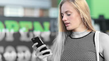 Young female using smartphone
