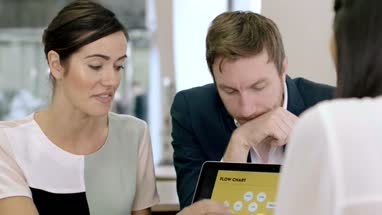 Business team working together on presentation