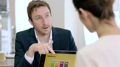 Business team working together on presentation