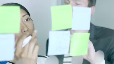 Creative Team brainstorm together with notes