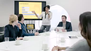 Business presentation in boardroom