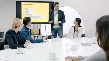 Business presentation in boardroom