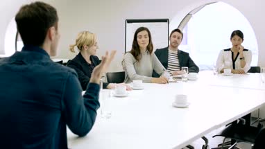Business meeting in boardroom