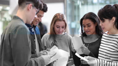 Students opening exam results