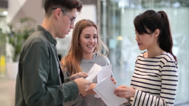 Students opening exam results