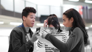 Students celebrating exam results