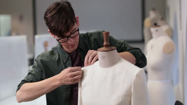 Fashion student designing a garment