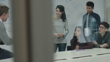 Group of students with teacher