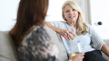 Mature female friends having a conversation
