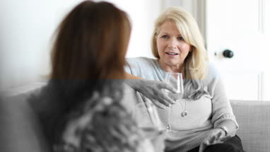 Mature female friends having a conversation
