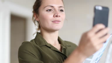 Young adult using visualiser room application