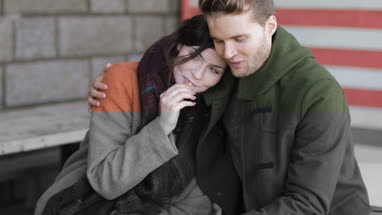 Couple at street food market